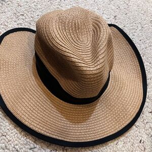 Vince Camuto Brown Woven Sun Hat